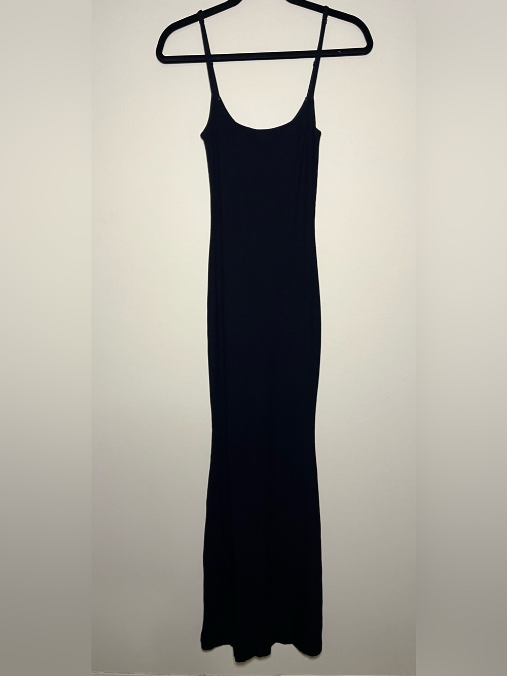 SKIMS Soft Lounge Long Slip Dress Onyx Black Ribbed Maxi Women’s Size M